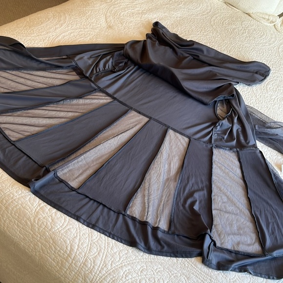 NWT Mesh Jacket Tank Top Women’s 14 W Grey Mocked Beaded Jeweled Sheer Formal - Picture 16 of 17